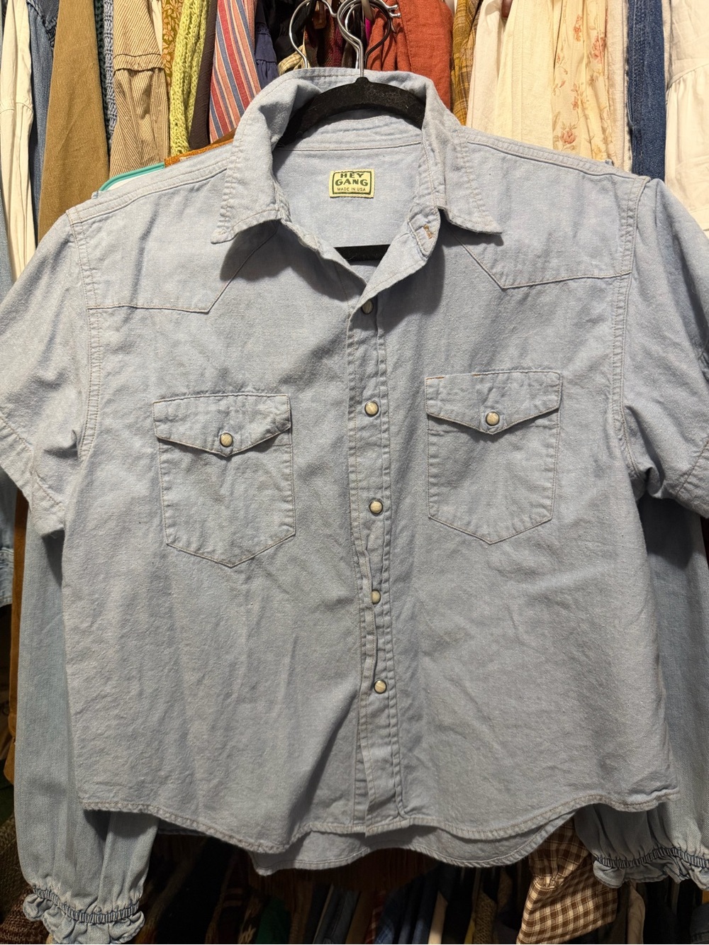 Hey Gang The S/S Western Shirt Chambray - Picture 4 of 9